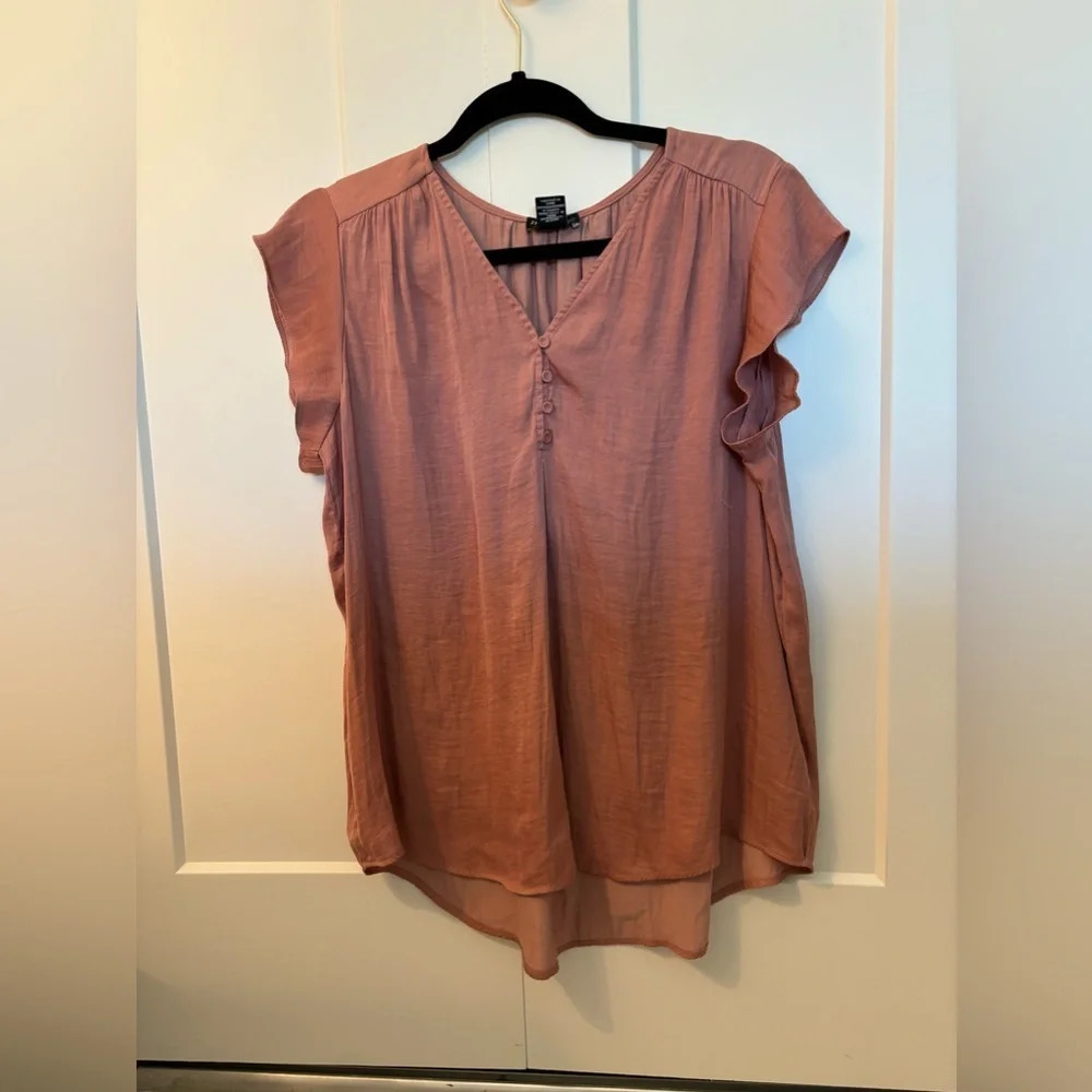Jones New York Women’s Henley Blouse Orange pink  Size L